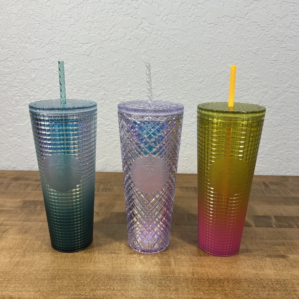 Starbucks Venti 24oz. Travel Tumblers, Grid, Studded Designs Lot Of 3‎